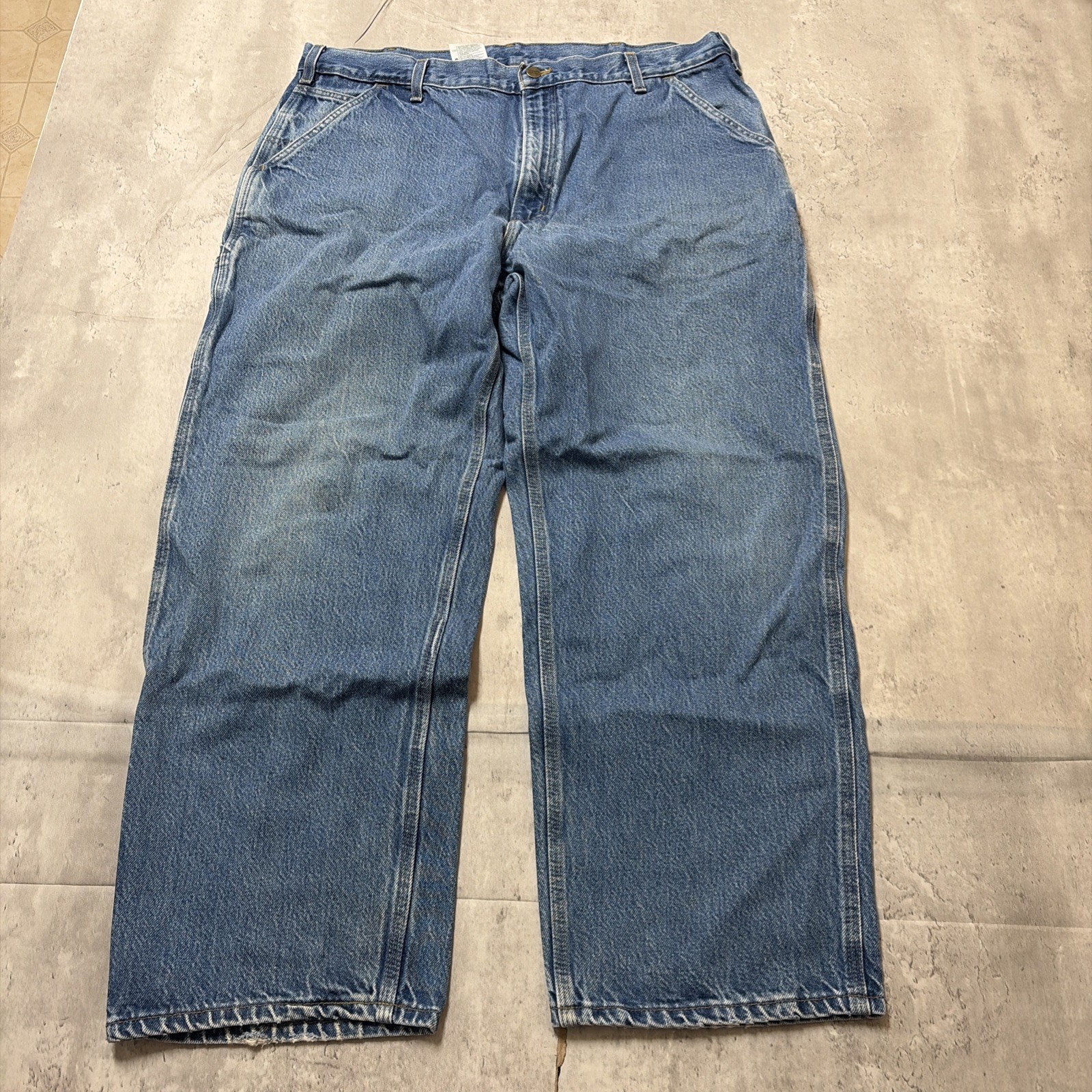 Carhartt Men’s Size 40×30 B17-DST dungarees Fit Blue Jeans Work Denim
