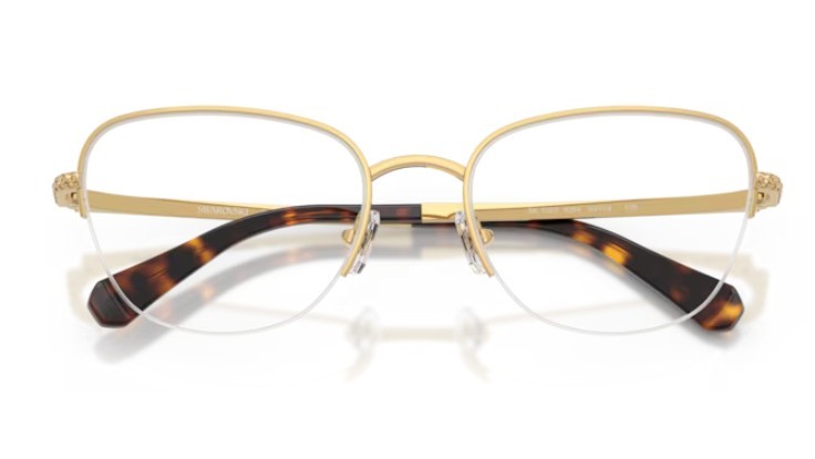 Swarovski SK1023 4004 Eyeglasses Frame Women’s Gold Semi Rim Cat Eye 52mm