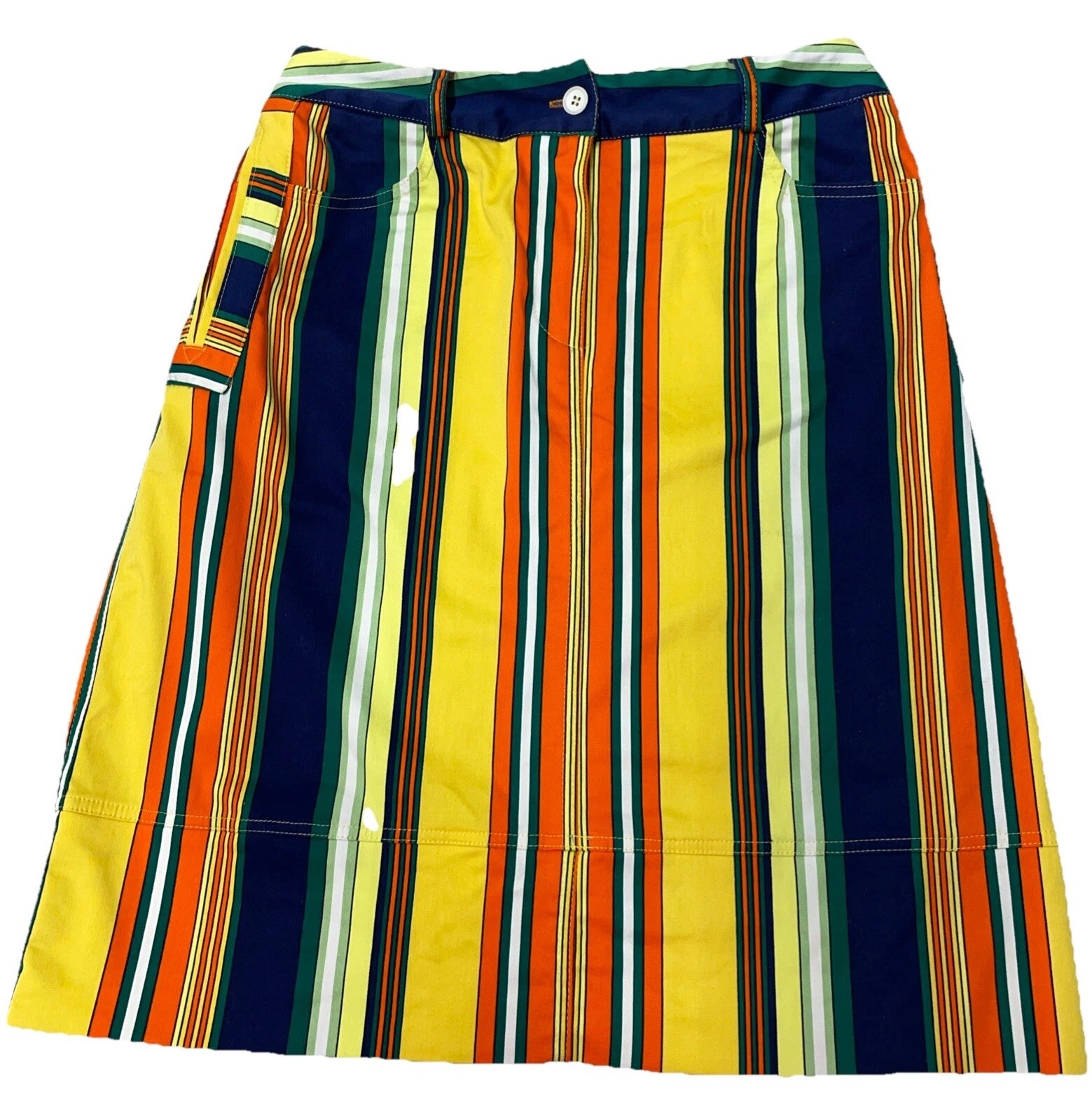 Y2K 90s Pencil Skirt 6 Harve Benard Retro Multicolor Striped Knee Length Preppy