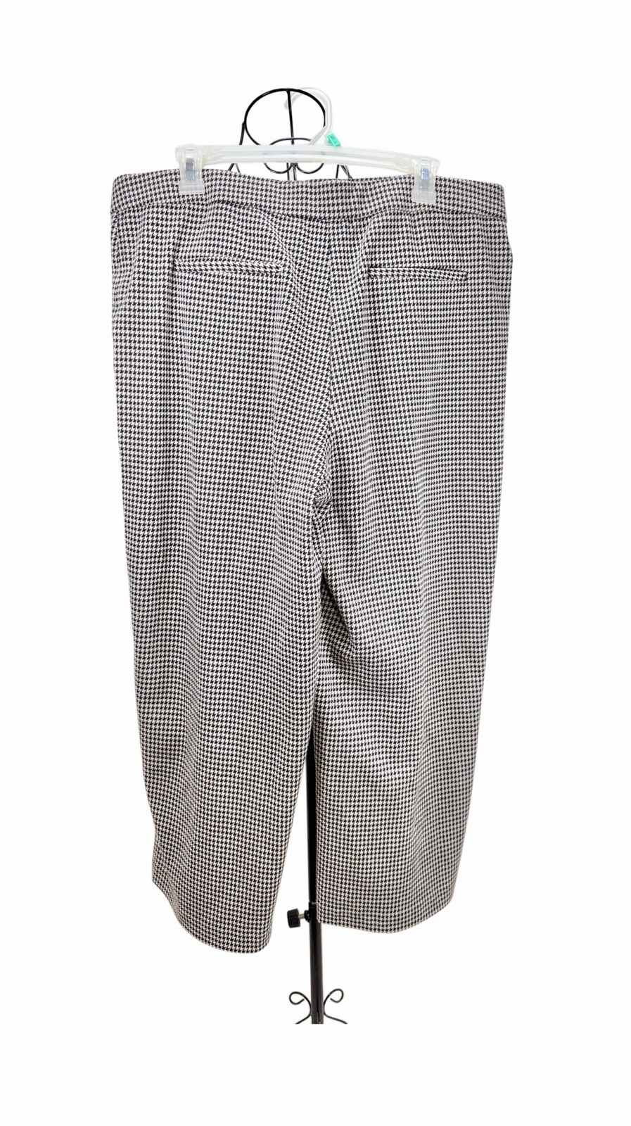 Jules & Leopold Women’s Black White Houndstooth Stretch Capri Pants XL