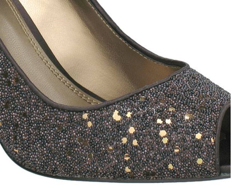 $110 M By Marinelli Elle Beaded Pumps NEW Chocolate Caviar Night (Brown) Size 6