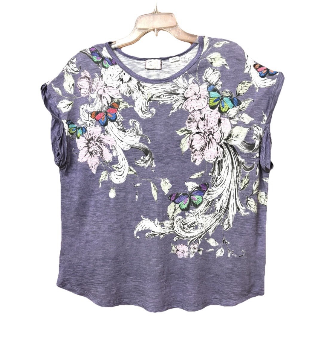 ANTHROPOLOGIE POSTMARK BAROQUE FLORAL TOP L/XL MERMAID WHIMSYGOTH COQUETTE FAIRY