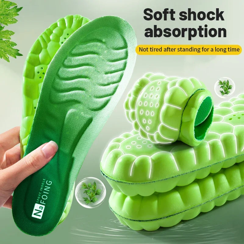 4D Orthopedic Sport Insoles Super Soft Breathable High-elasticity Shock Absorpti