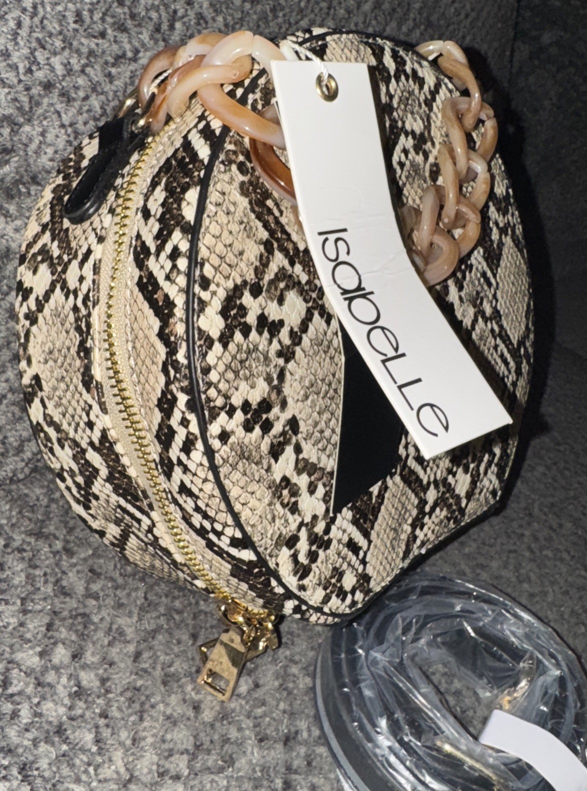 isabelle vegan leather snake print crossbody bag w/ Strap | New W/ Tags!