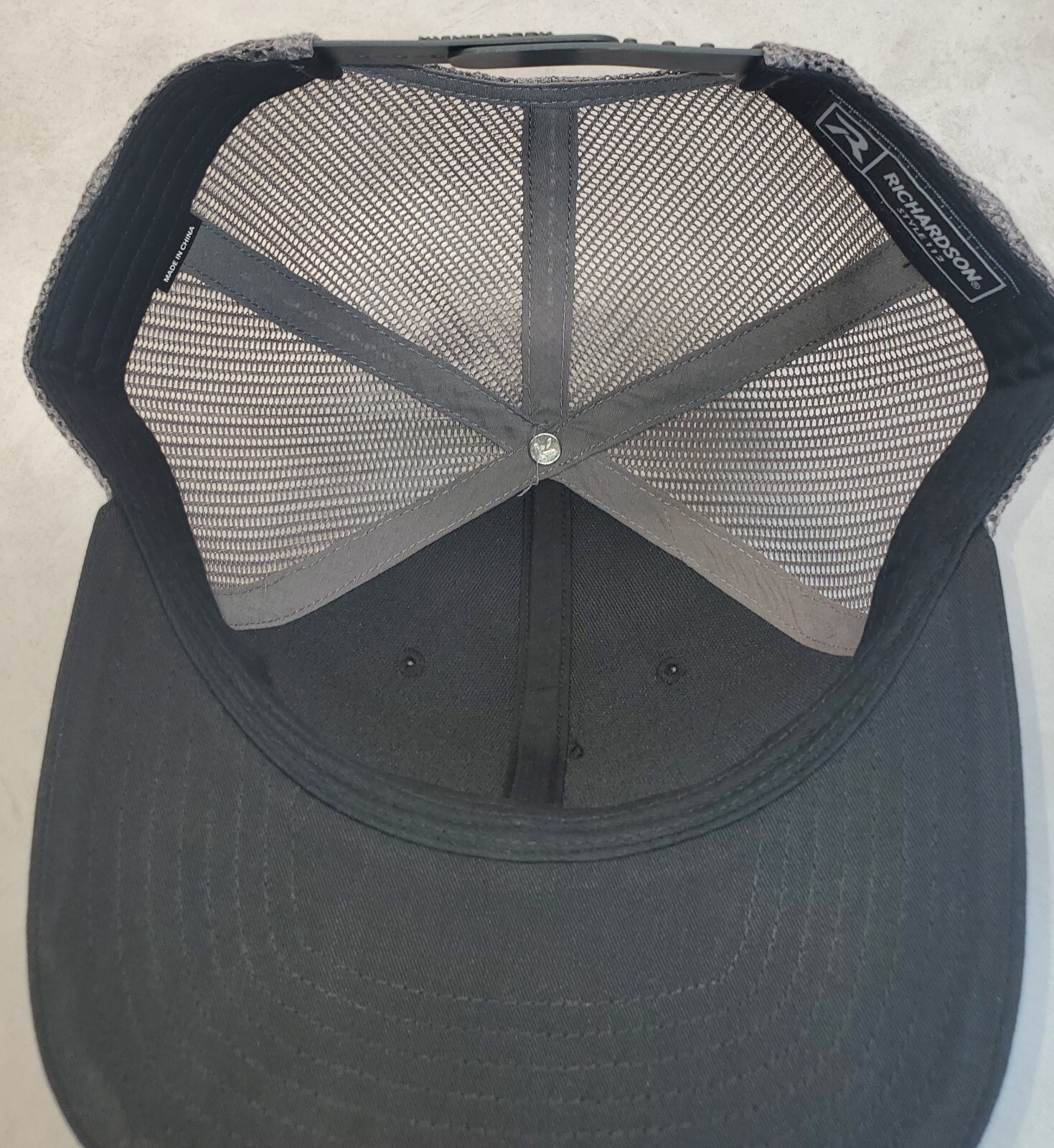 Mopar Performance Patch on Richardson 112 Trucker Hat Snapback Black/Charcoal