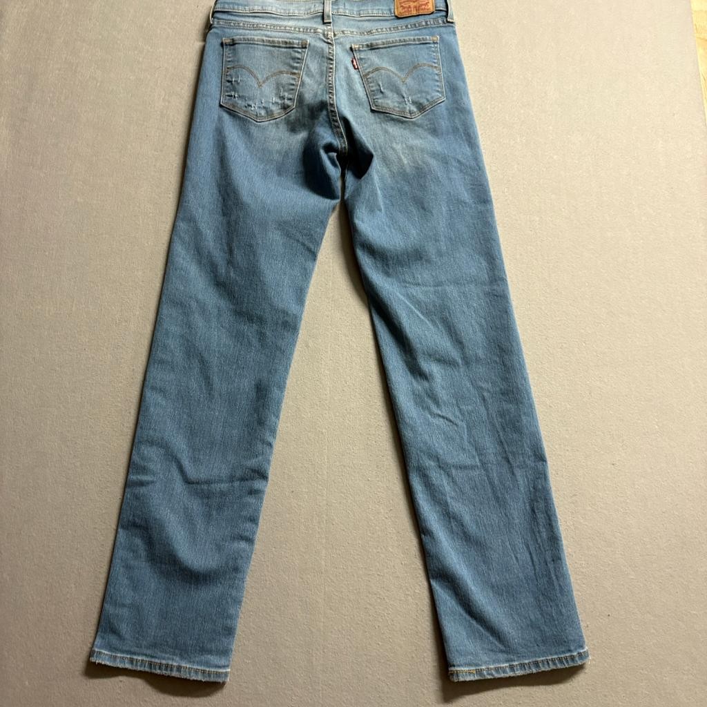 Levis 314 Shaping Straight Jeans Womens 28 Blue Denim Medium Wash Stretch