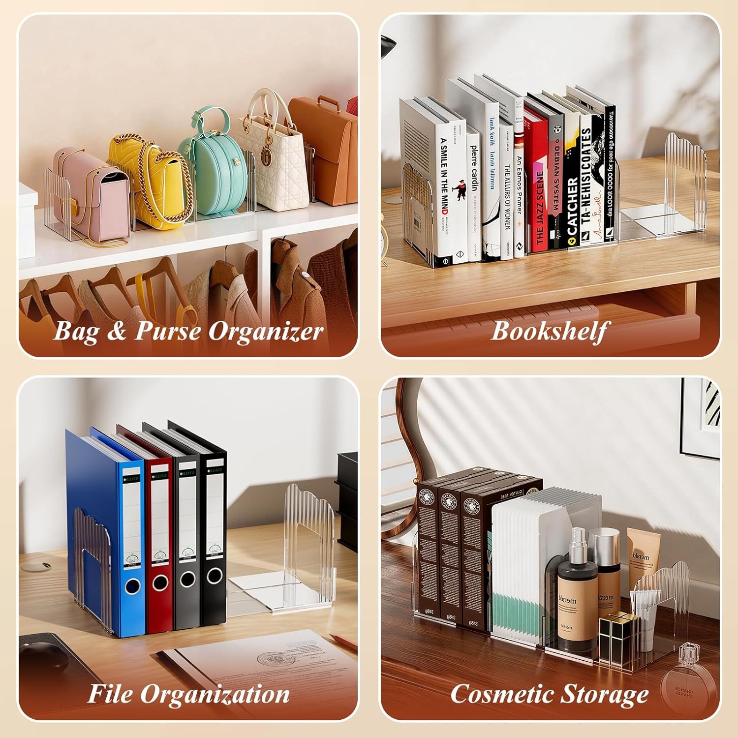 Storage Handbag Storage Shelf Dividers, 1 Set Plastic Clutch Dividers