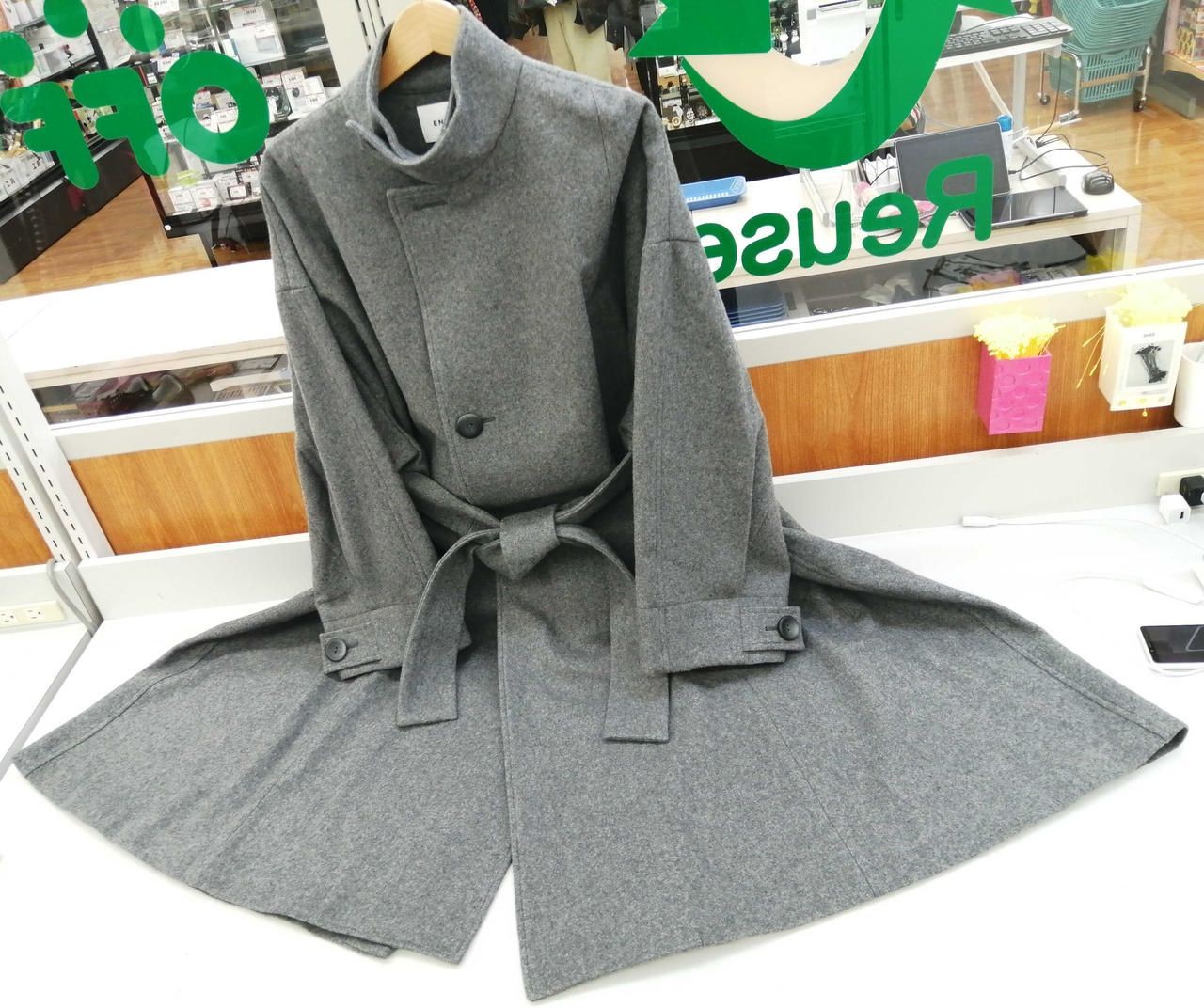 Enfold Balmain Collar Coat 300FA130-1950 Grey 38 Used