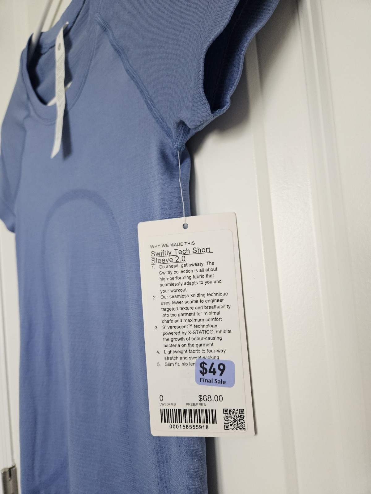 NWT Lululemon Swiftly Tech Short-Sleeve Shirt 2.0 Prep Blue Size 0