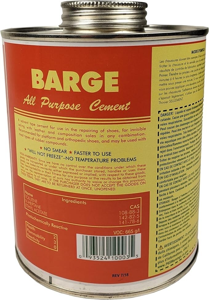 Barge Waterproof Original All Purpose Cement Neutral Shoe Glue – 32 fl oz