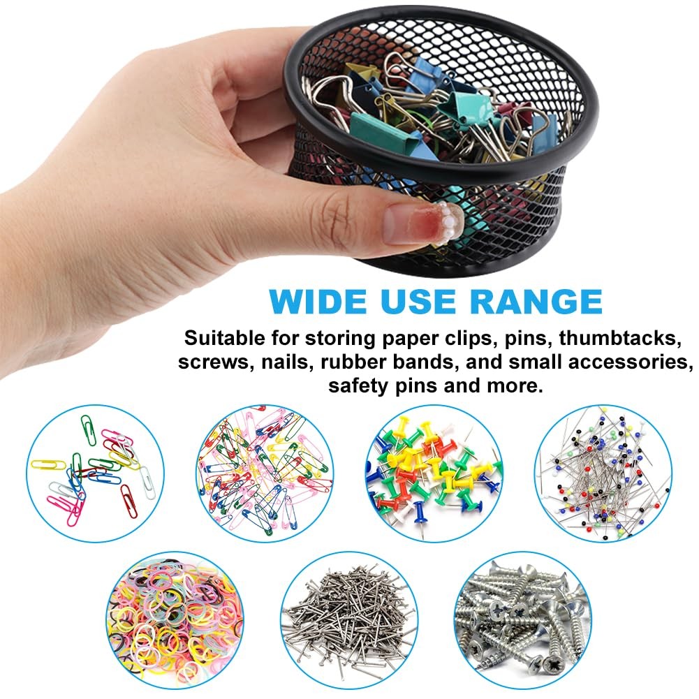 Kryslanix 2 Pack Mesh Paper Clip Holder,Paperclip free size, As Picture Show