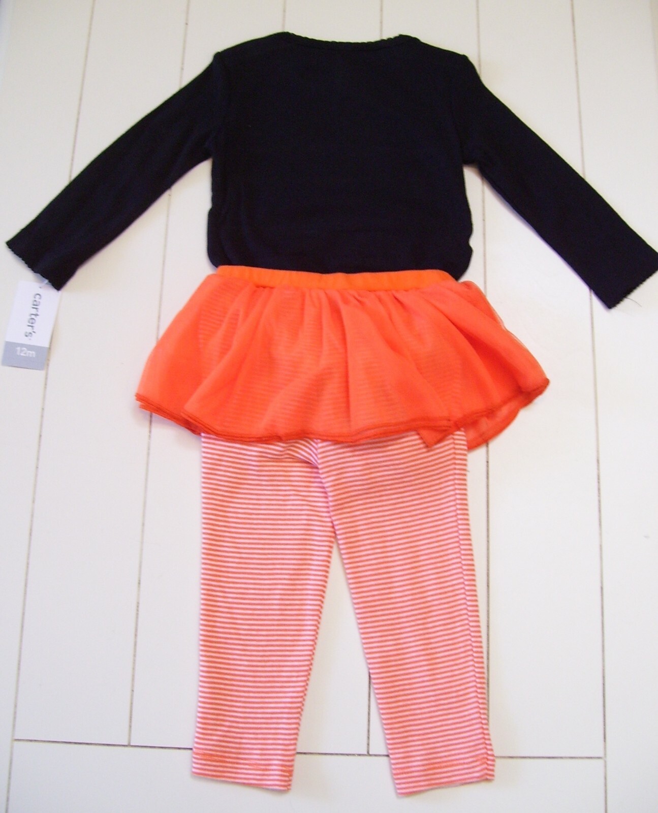 Carter’s I PUT A SPELL ON DADDY Bodysuit & Tutu Leggings Halloween Outfit 12M