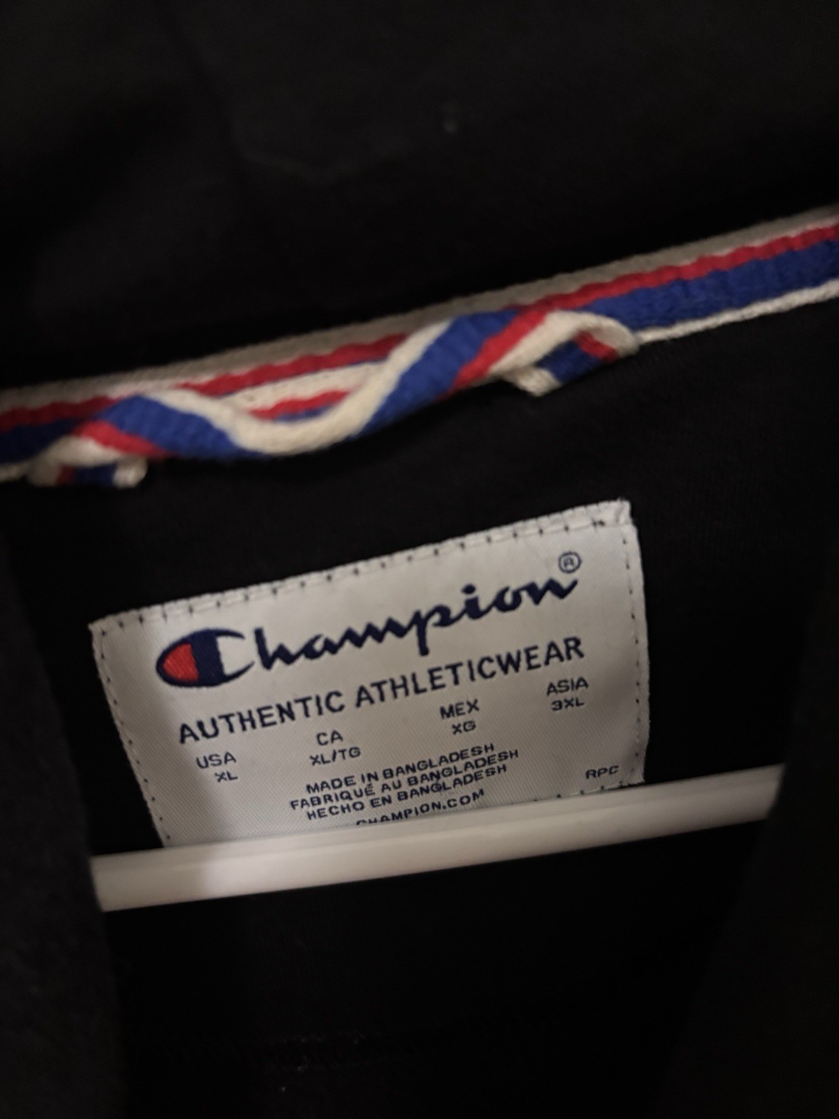 Champion Powerblend Black Fleece Pullover Hoodie Logo Pouch Pocket Mens XL