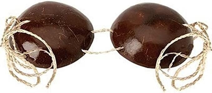 Adult Coconut Shell Bra Bikini Top Hawaiian Luau Hula Girl Tropical ONE SIZE