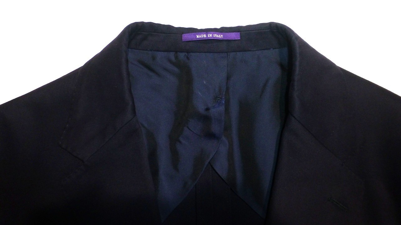 Ralph Lauren Purple Label Blazer 42R Blue Italy Brushed Cotton Gab Jacket