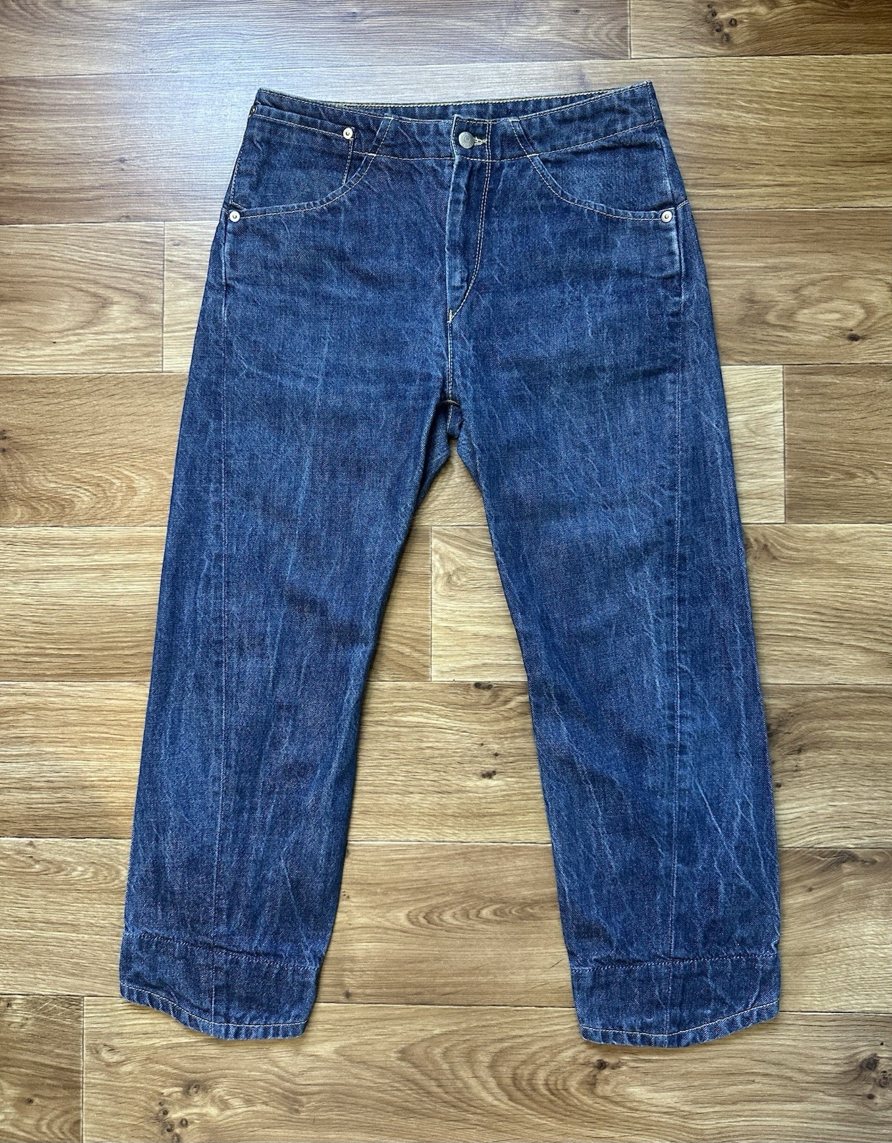 Vintage Levis Engineered Jeans 28×28 Twisted Crop Blue Single Pocket Denim Y2K