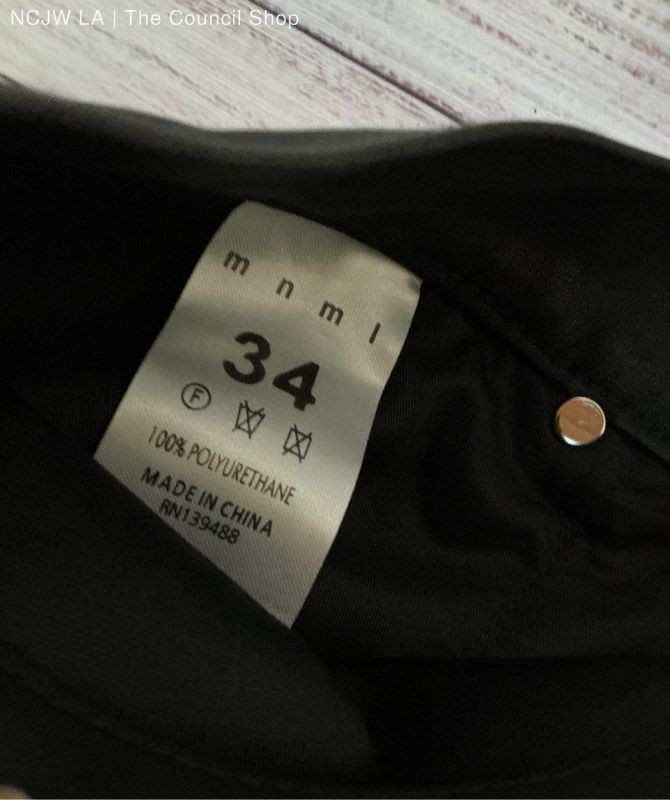 NWT Men’s mnml Black Faux Leather Pants Size 34 Retail $88