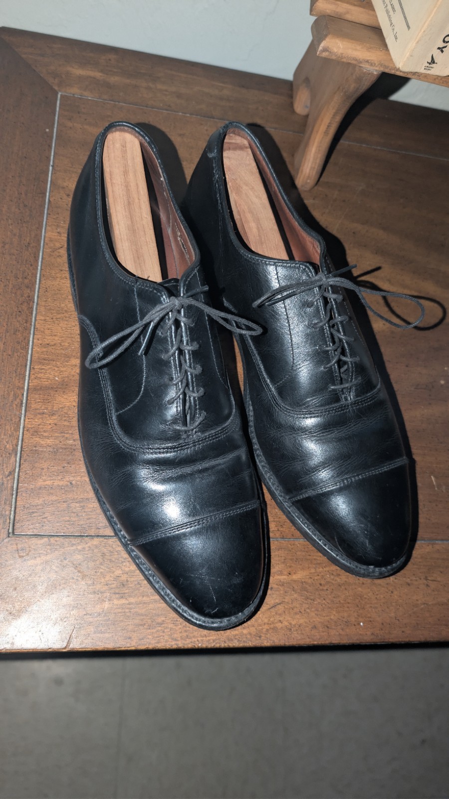 Allen Edmonds Park Avenue Cap Toe Oxford Black Leather Dress Shoes Mens 9.5 D