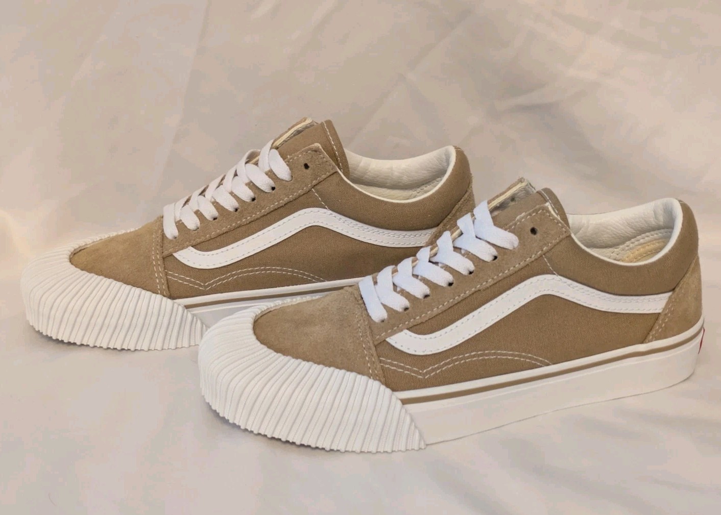 VANS Old Skool Incense Suede & Canvas Beige Sneakers w/ Rugged Rubber Toe…