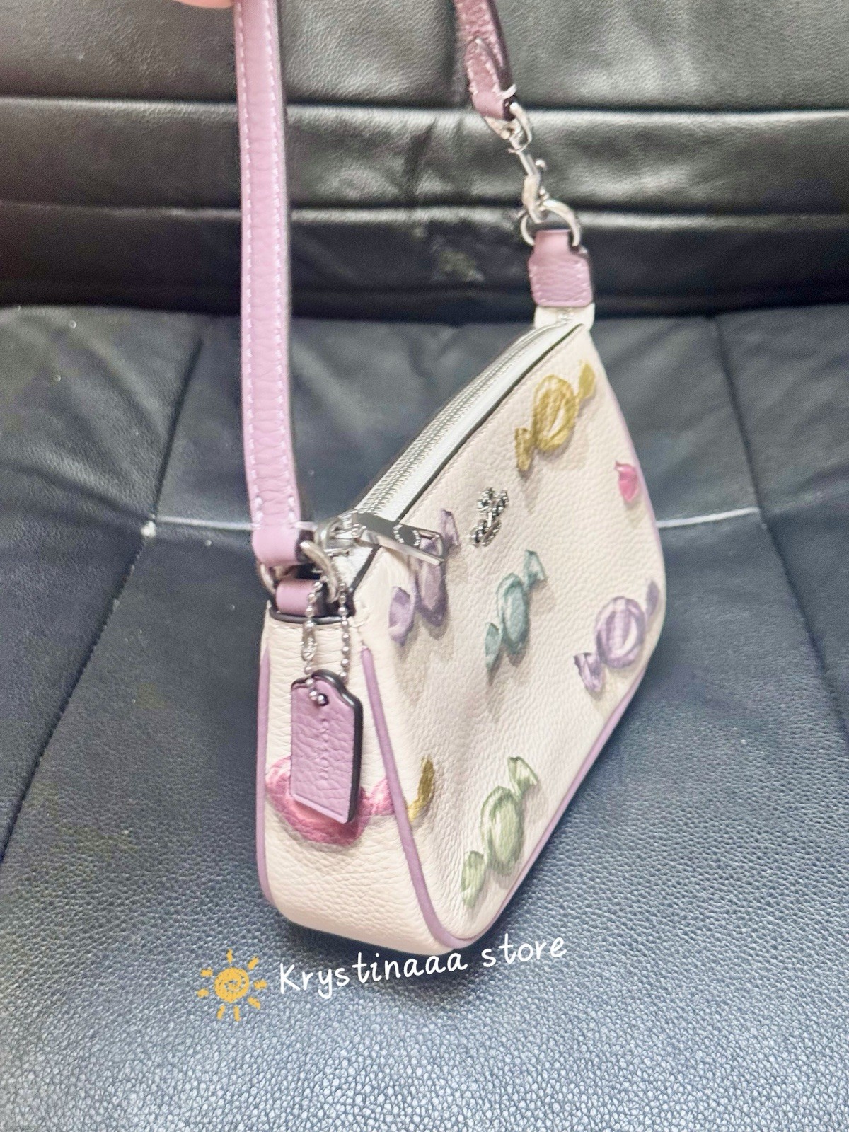 COACH Nolita 19 With Candy Print Coated Canvas & Leather Bag CDC26 Chalk/Jasmine