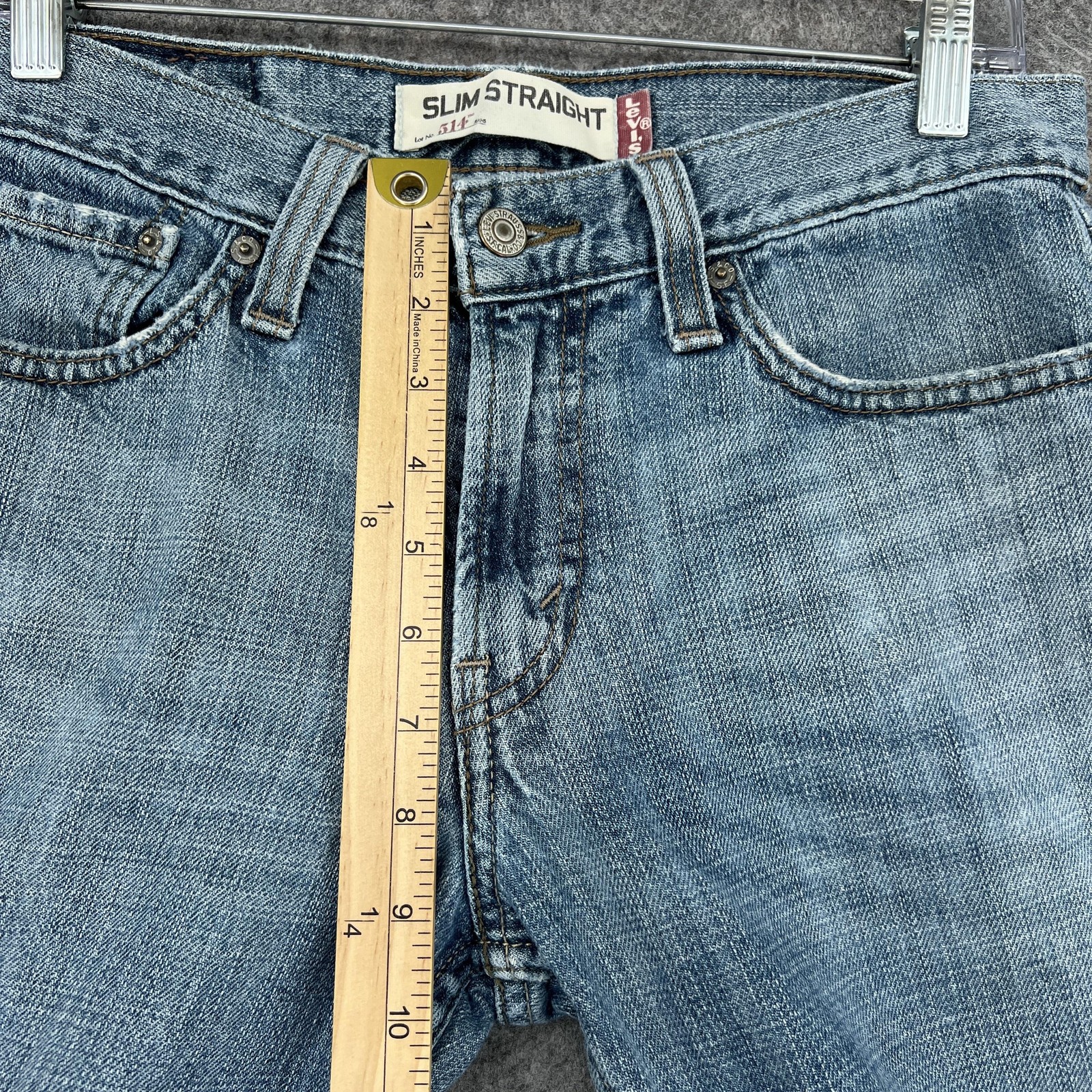 Levis 514 Jeans Mens 29×30 Blue Light Wash Slim Fit Straight Denim Cotton Casual