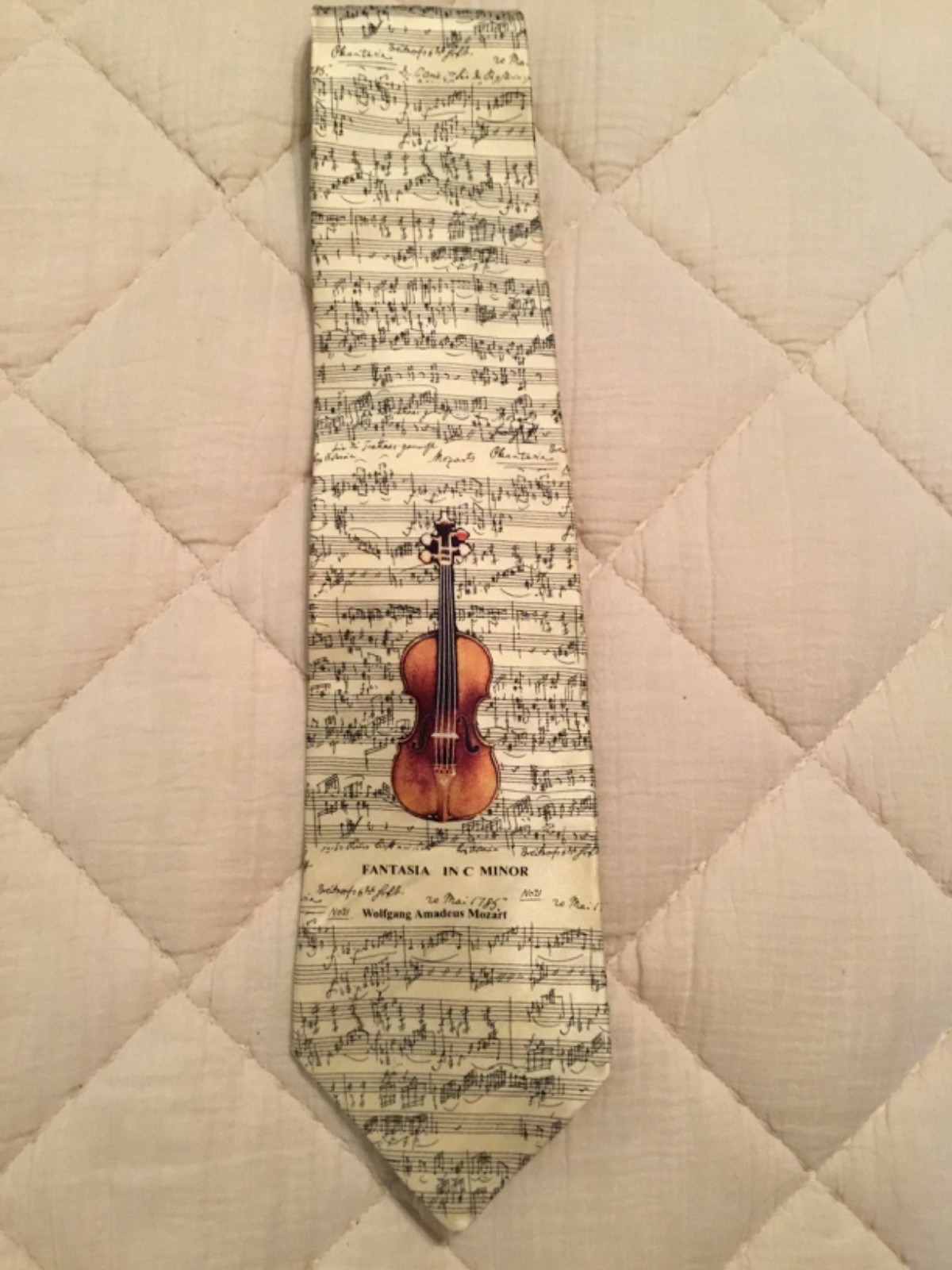 Museum Artifacts Men’s Necktie Wolfgang Amadeus Mozart Fantasia in C Minor