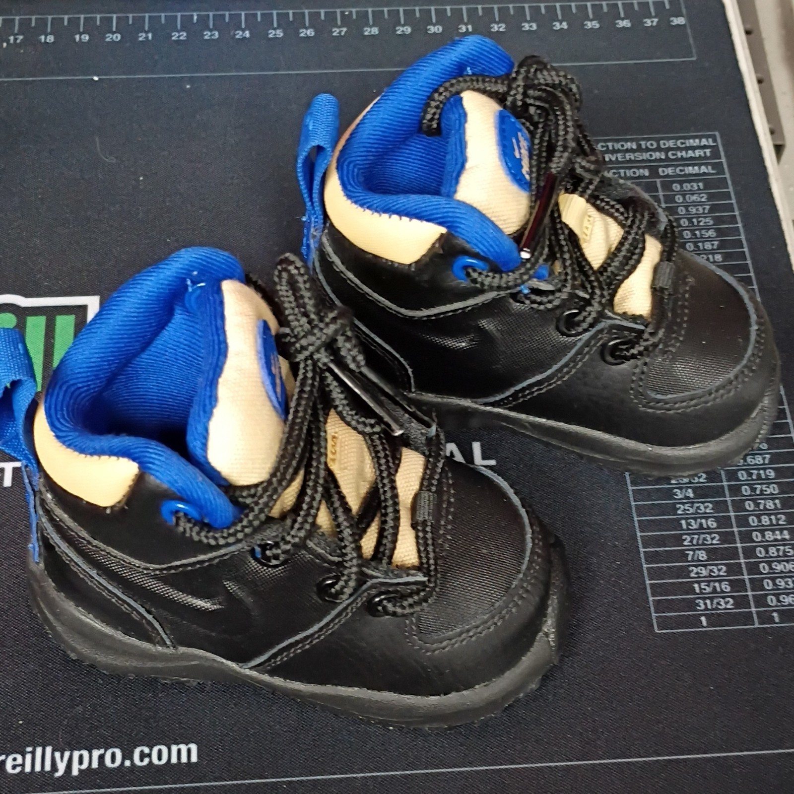 Nike NW1 Baby Bootie Black Blue Beige Synthetic Comfort Lace Up Size 3C