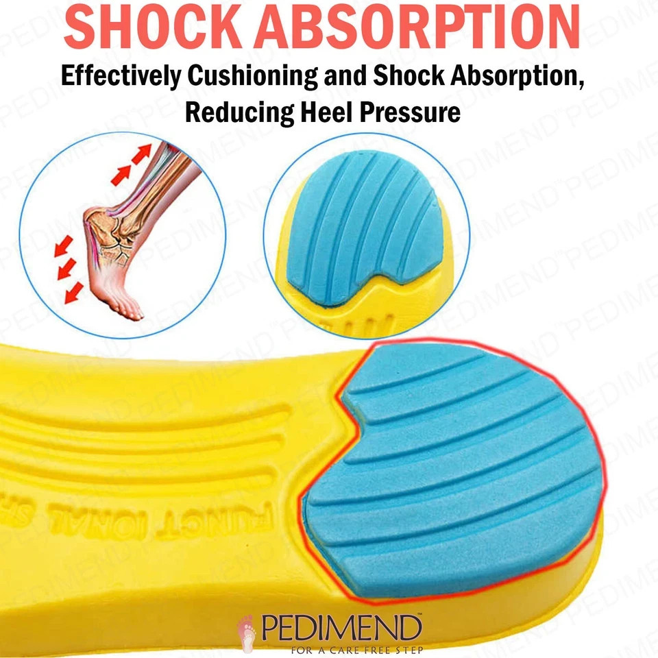 Pedimend Active Work Insoles For Men & Women Shock Absorbing Shoe Insoles