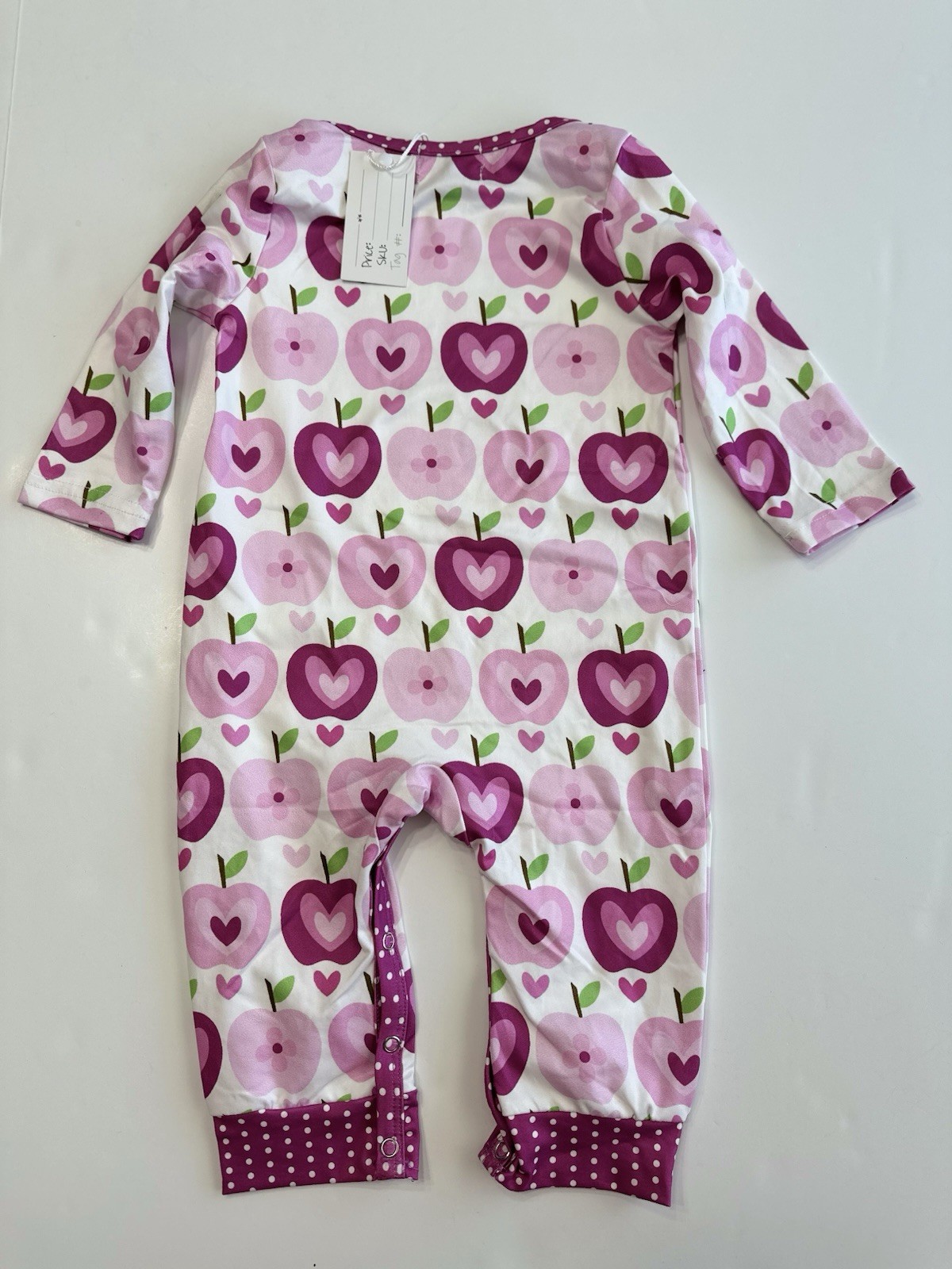 Pete & Lucy Apple A Day Romper Baby Size 9-12 Months Pink NEW NWT