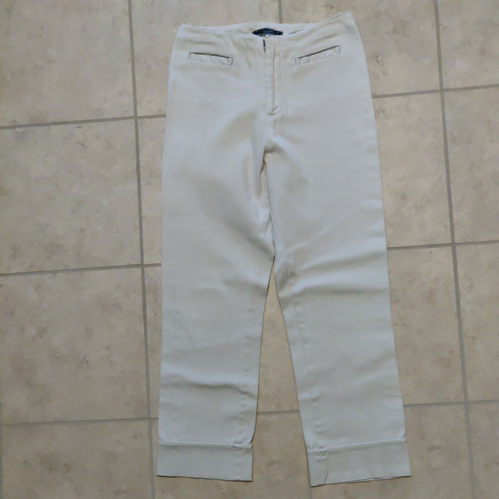 Sanctuary women’s size 8 pants tan color cuffed legs zip 2 front pockets
