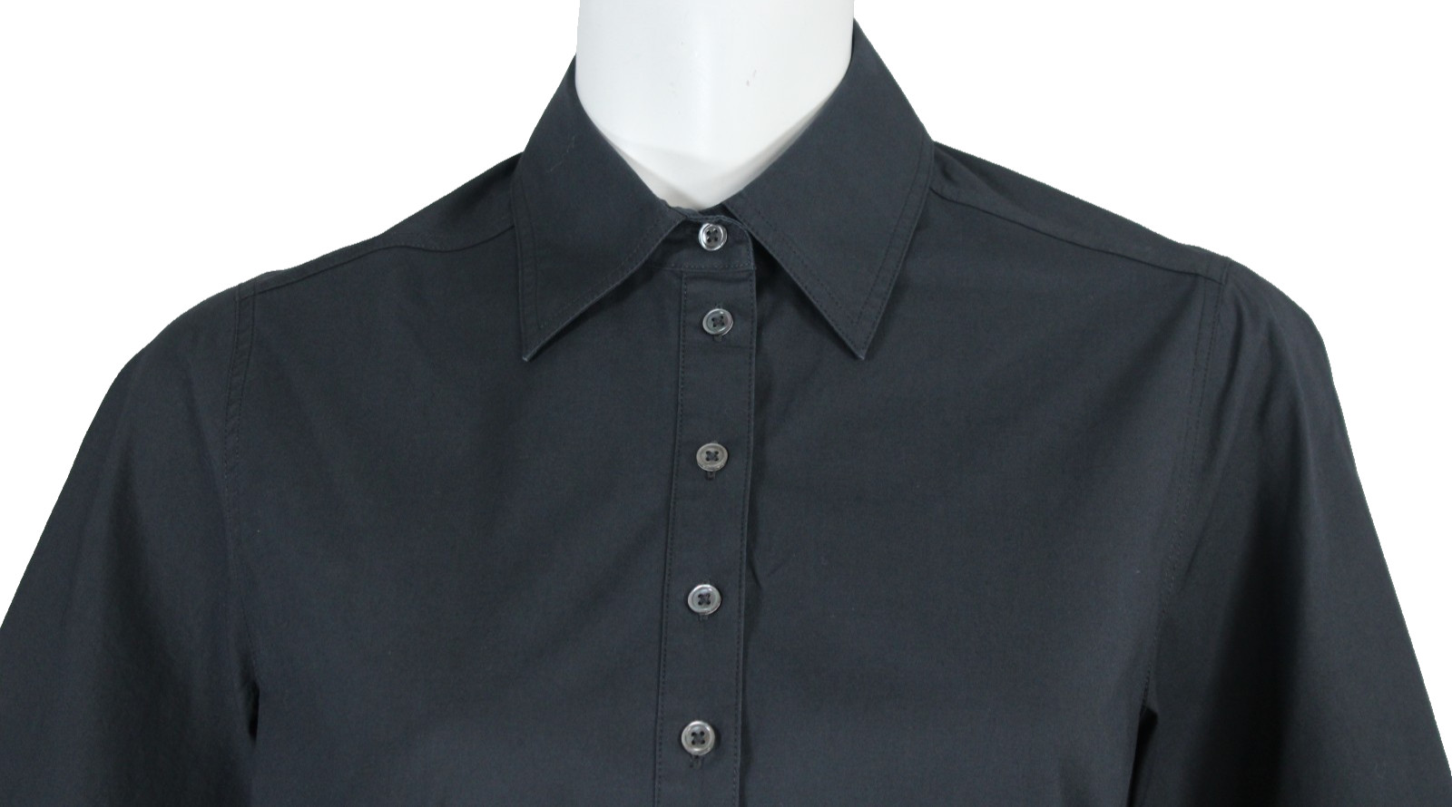 CO COLLECTIONS Charcoal Gray Cotton Poplin Oversized Button-Front Top XS S