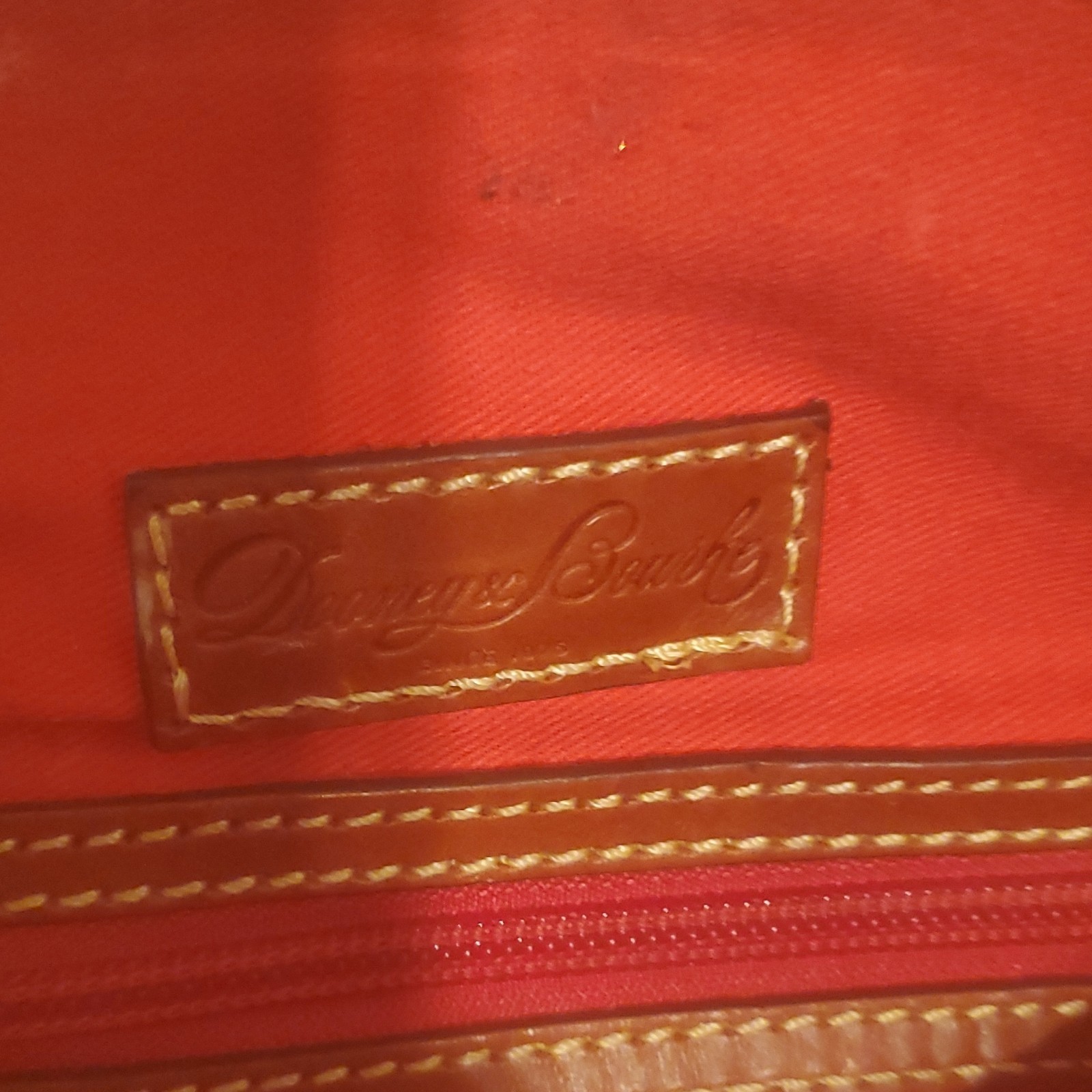 Dooney & Bourke White/Brown Perforated Satchel Zip Detachable Strap Lined