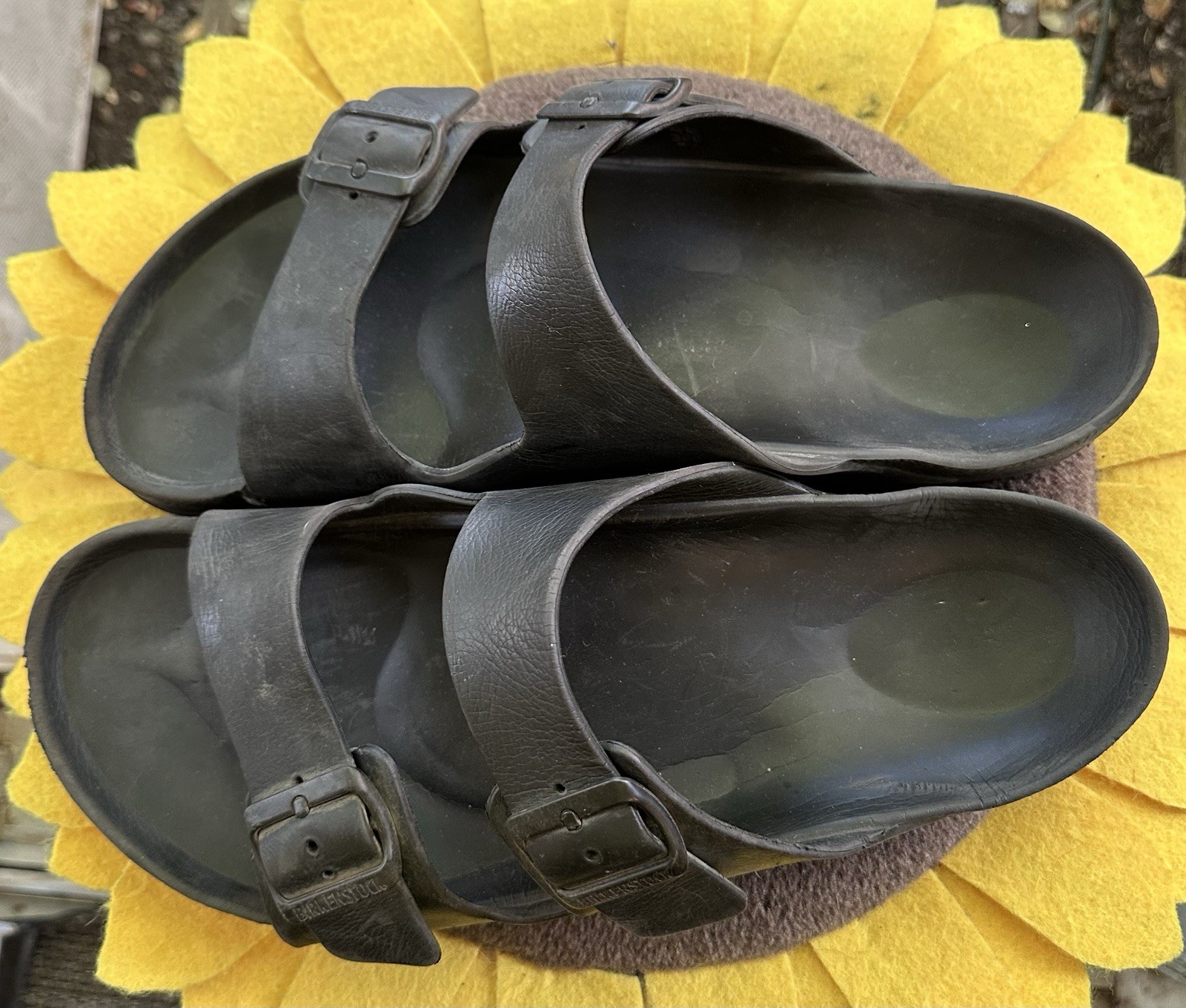 Birkenstock Black Double-Strap Sandals rubber size 46 M12