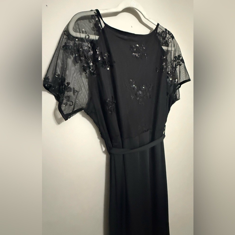 Source Unknown Plus Size 2X Party Sequin Black High Low Dress 283