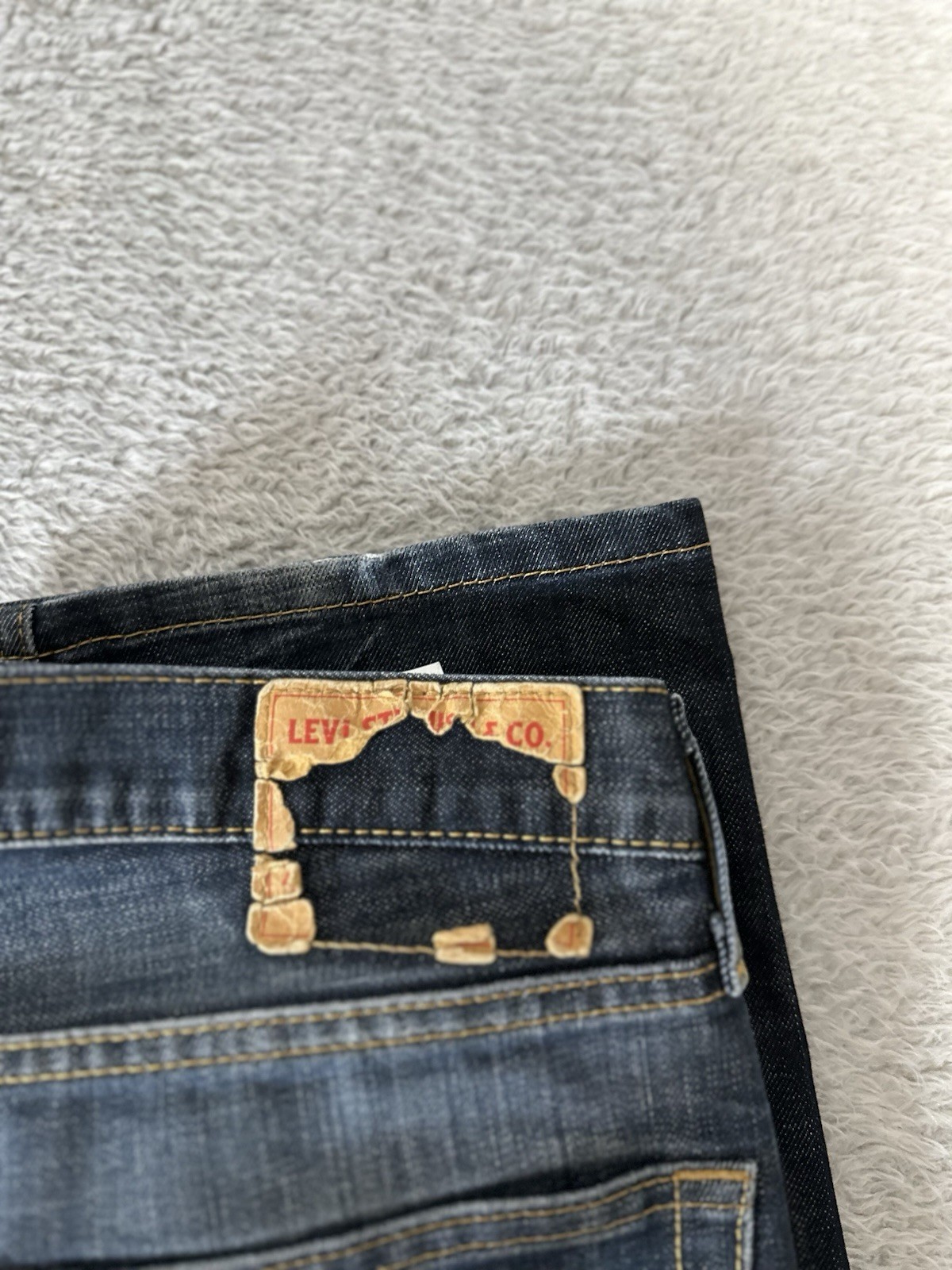 Levi’s 513 Mens Slim Straight 33×32 Blue Pants Denim Jeans Stretch