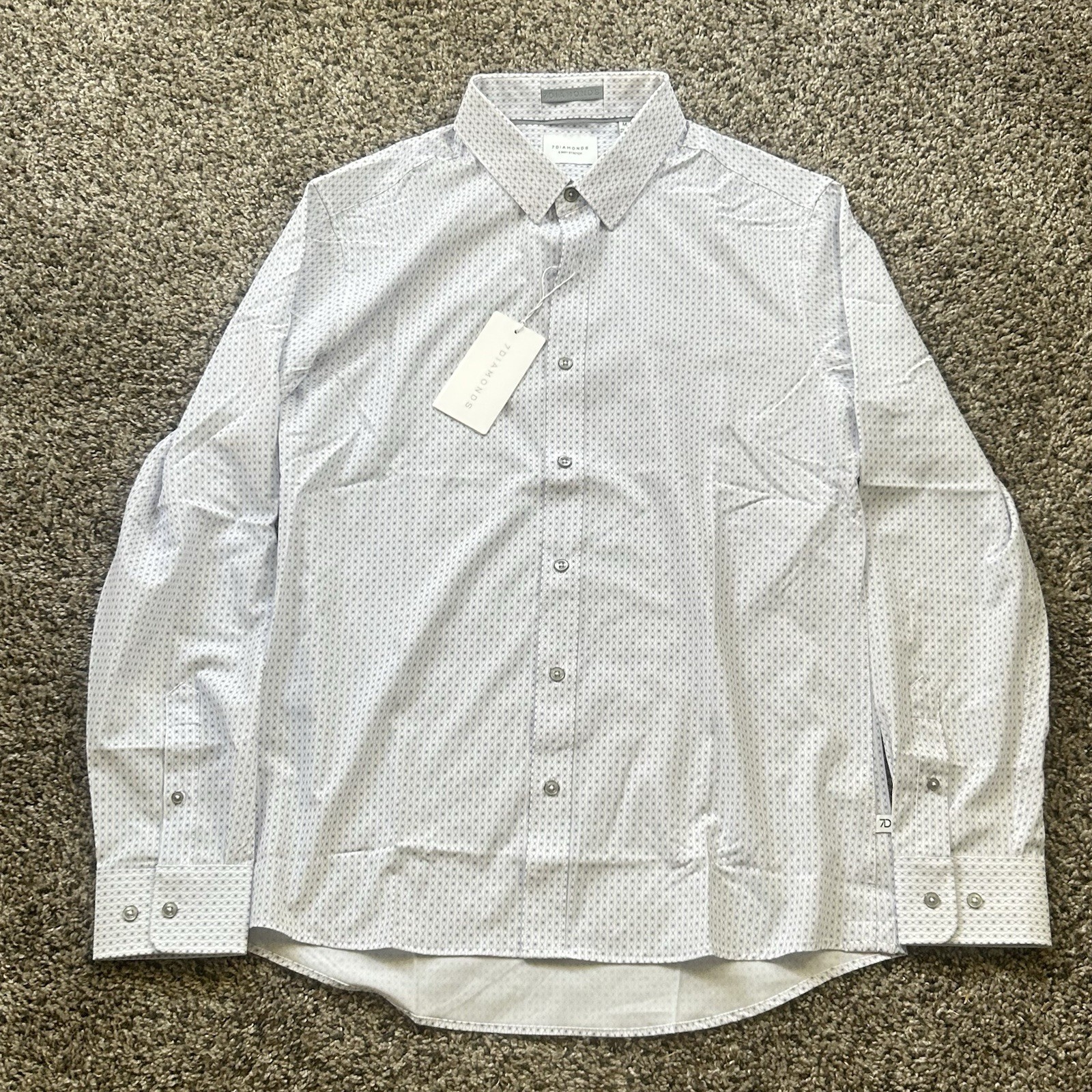7 Diamonds Maxson 4-Way Stretch Button Up Shirt White Size Men’s Medium