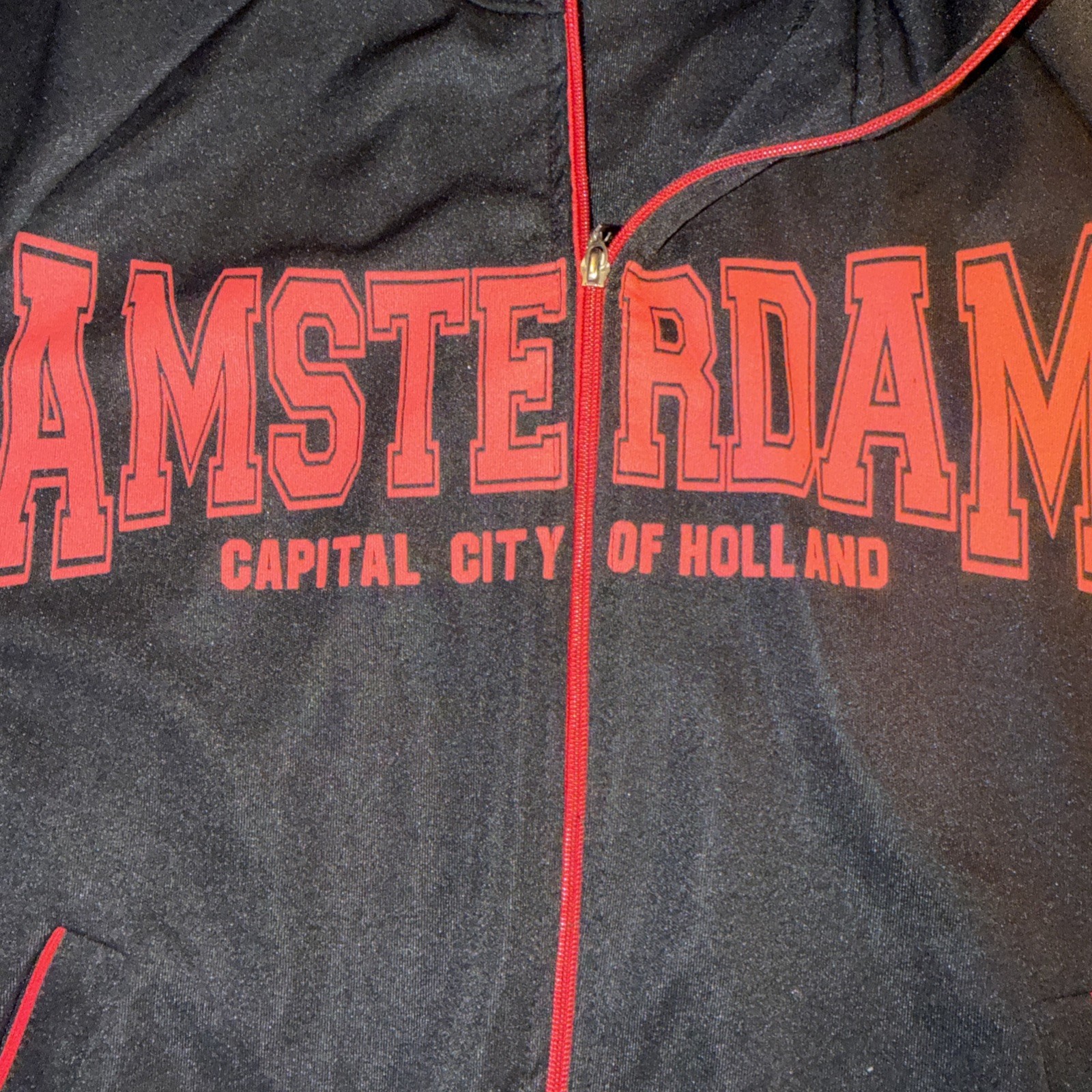 Total Dutch AMSTERDAM HOLLAND Embroidered Hoodie Full Zip size Medium MENS