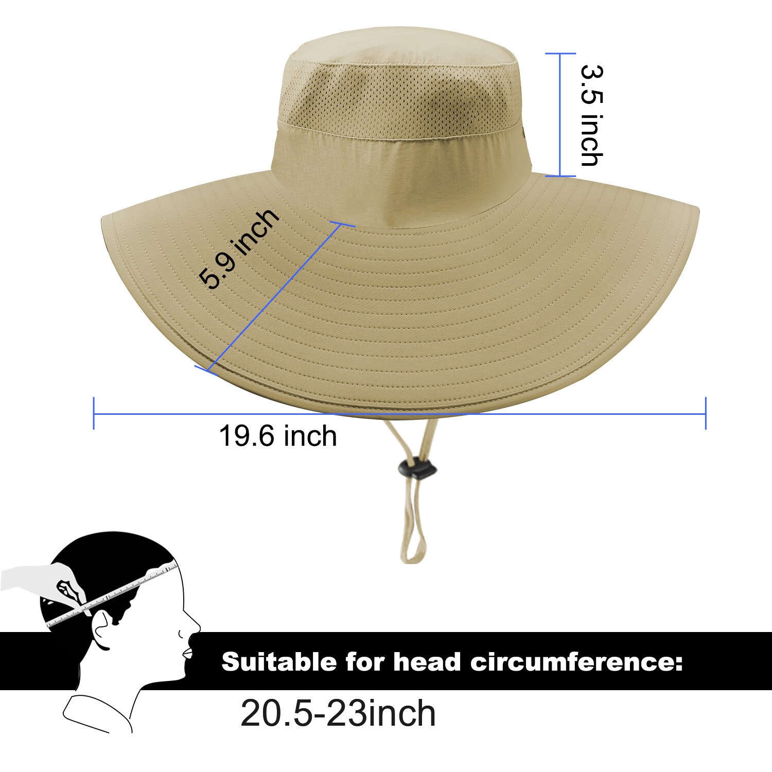 Sun Hat for Men – Waterproof UPF 50+ Wide Brim Bucket Hat, Packable for Travel
