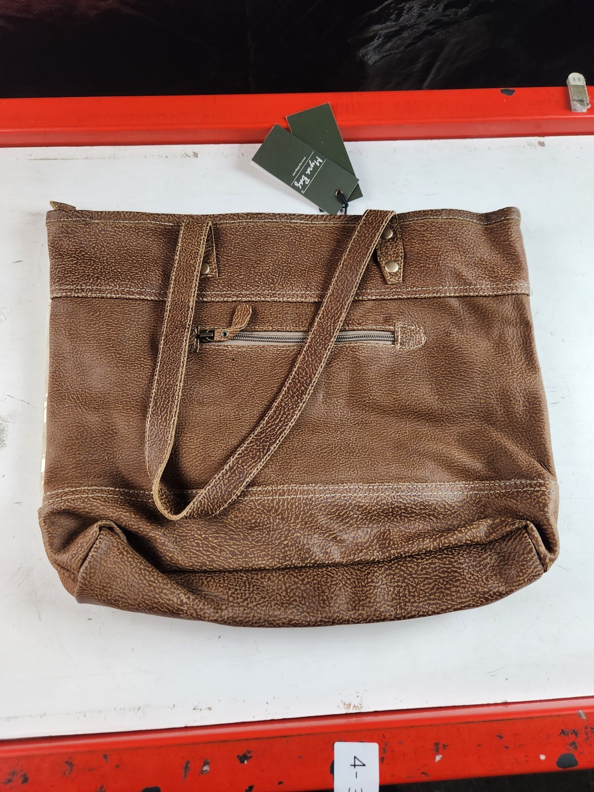 Myra Handbags Largish Leather Tote Bag, S-2036