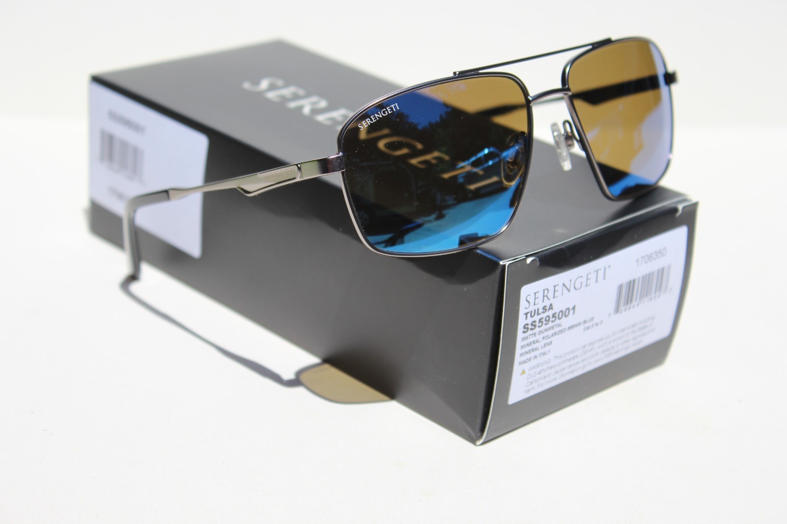 SERENGETI Tulsa POLARIZED Sunglasses Gunmetal/Mineral 555nm Blue SS595001 Italy