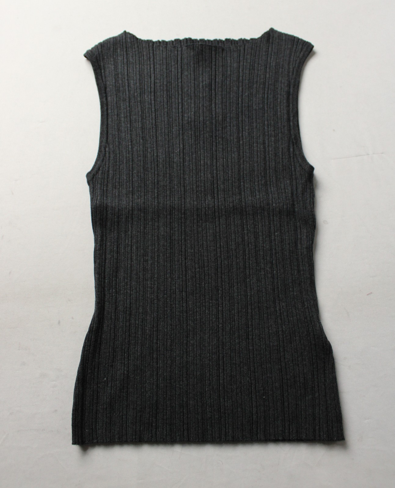 Quince Women’s Cotton Cashmere Ribbed Tank AC2 Heather Charcoal Medium NWT