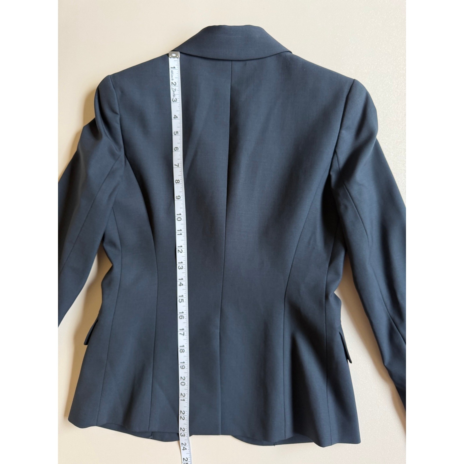 Theory Women’s Navy Single-Button Wool Blend Tailored Blazer Jacket Size 00