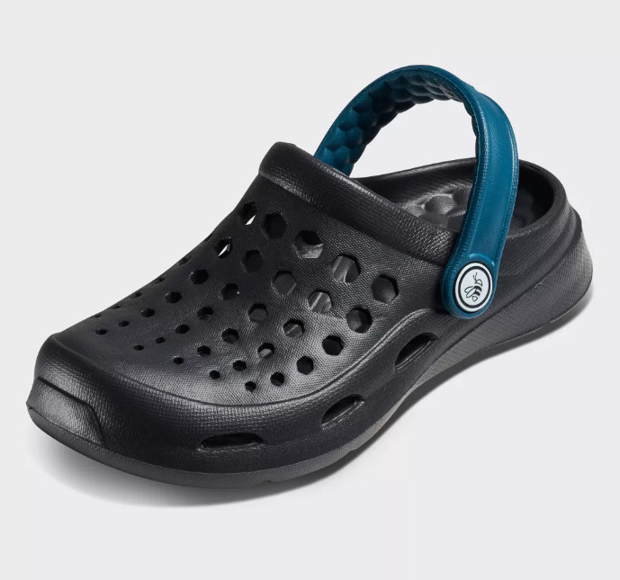 Joybees Kids’ Dylan Slip-On Clogs – Black/Cascade – CHOOSE SIZE