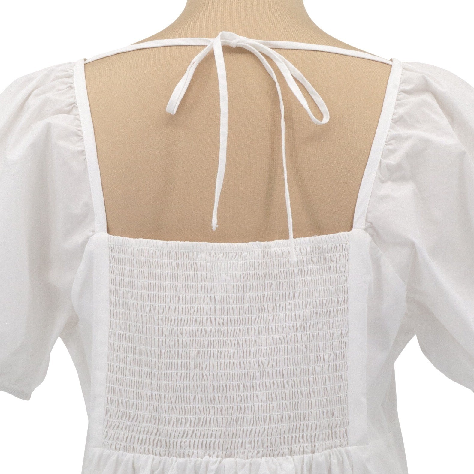 Draper James Magnolia White Puff Sleeve Mini Dress L Smocked Pockets Graduation