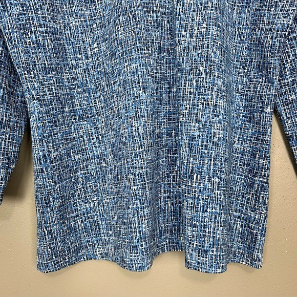 J. McLaughlin Catalina Knit Top Women’s Size L Ruffle Collar Stretch Cool Comfy