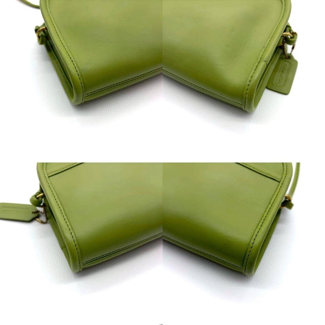Vintage COACH Abbie Zip 9017 Green Leather Crossbody Mini Bag Rare color