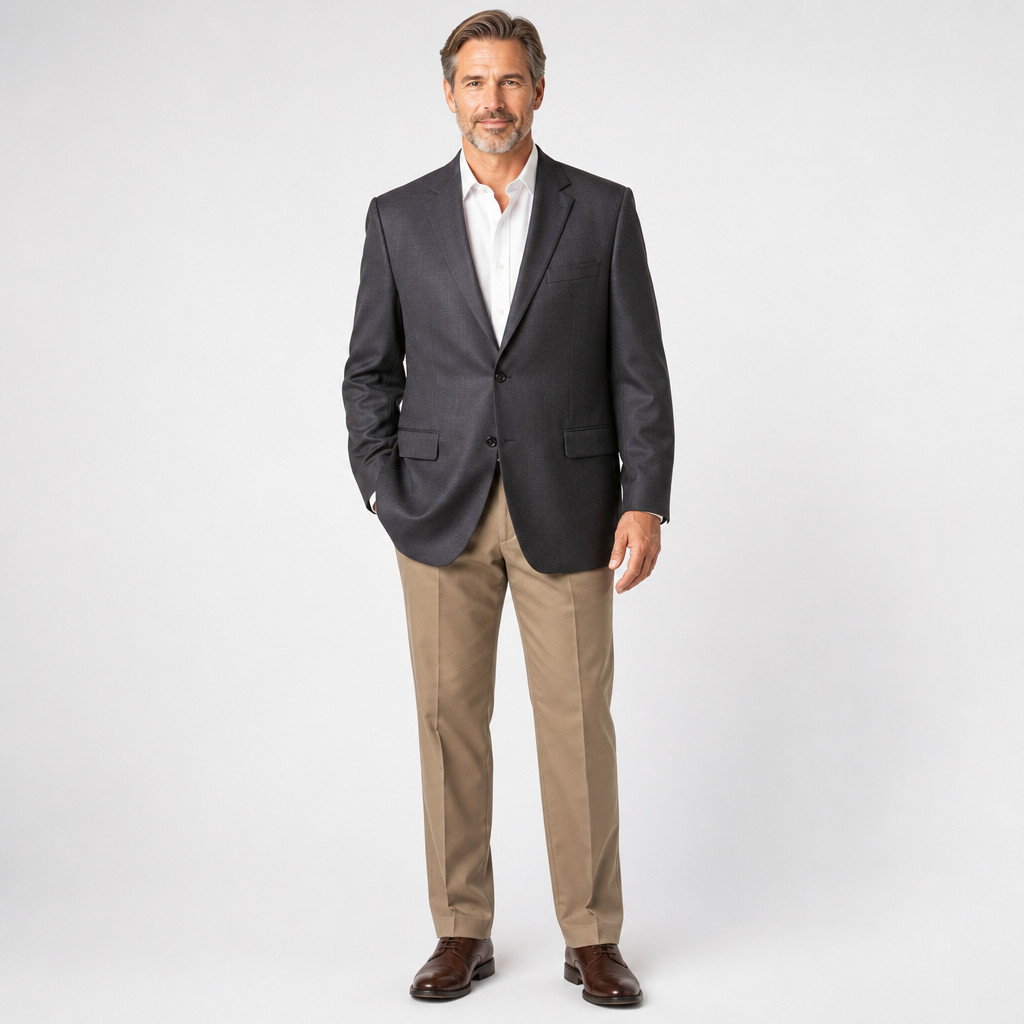 Jos A Bank 48R Brown Nailhead Wool Blazer Classic Preppy Workwear Sport Coat