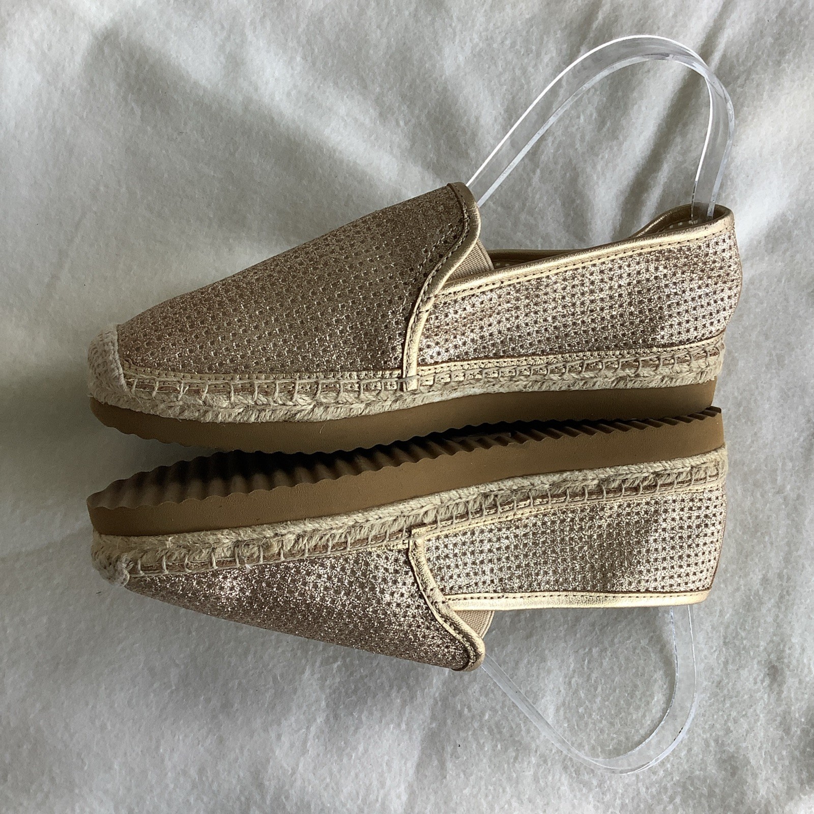 Michael Michael Kors Women Kendric Glitter Espadrille Platform Loafer Shoes 7.5M