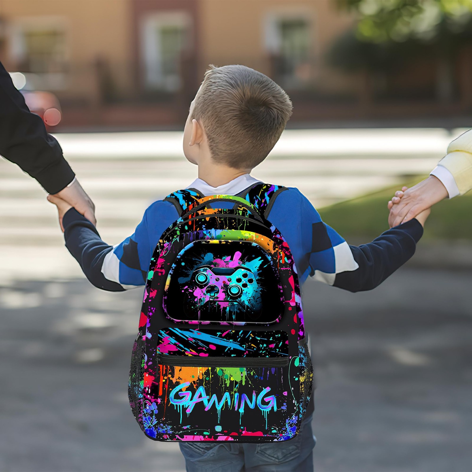 School Backpack Large Capacity 11.4×7.8×15.7in with Lunch Bag & Pencil Case