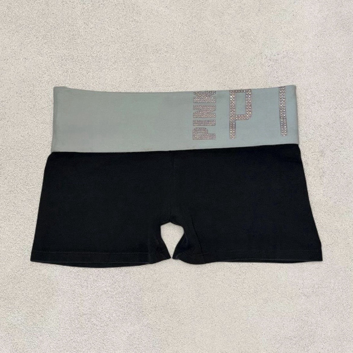 Victoria’s Secret PINK Yoga Foldover Mini Shorts With Rhinestone Logo Women’s XS